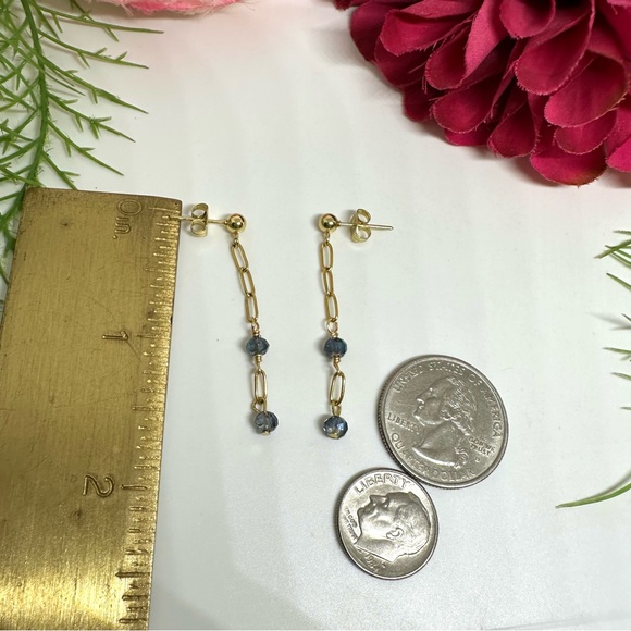 NEW⚜️Crystal & Chain Dangly Earrings - Picture 4 of 4